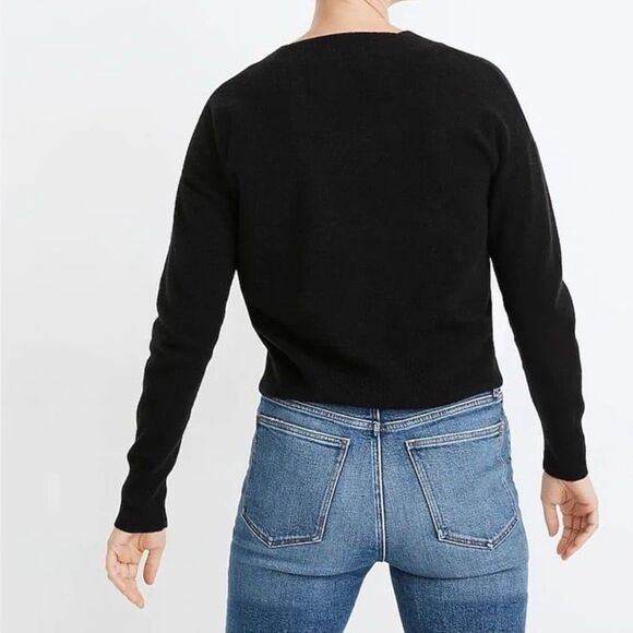Madewell (Re)sponsible Cashmere V-Neck Sweater in Black Size XS - Picture 2 of 6